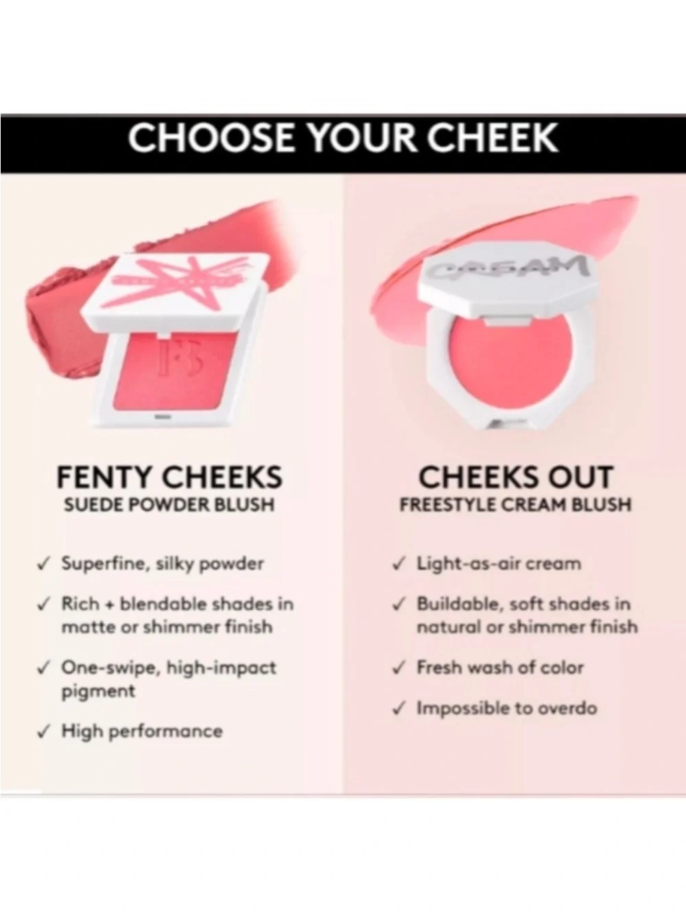 FENTY BEAUTY BY RIHANNA CHEEKS OUT FREESTYLE CREAM BLUSH;—02 PETAL POPPIN